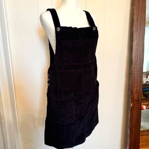 NWT Black Corduroy Overall Dress By Wild Fable Medium | Pockets